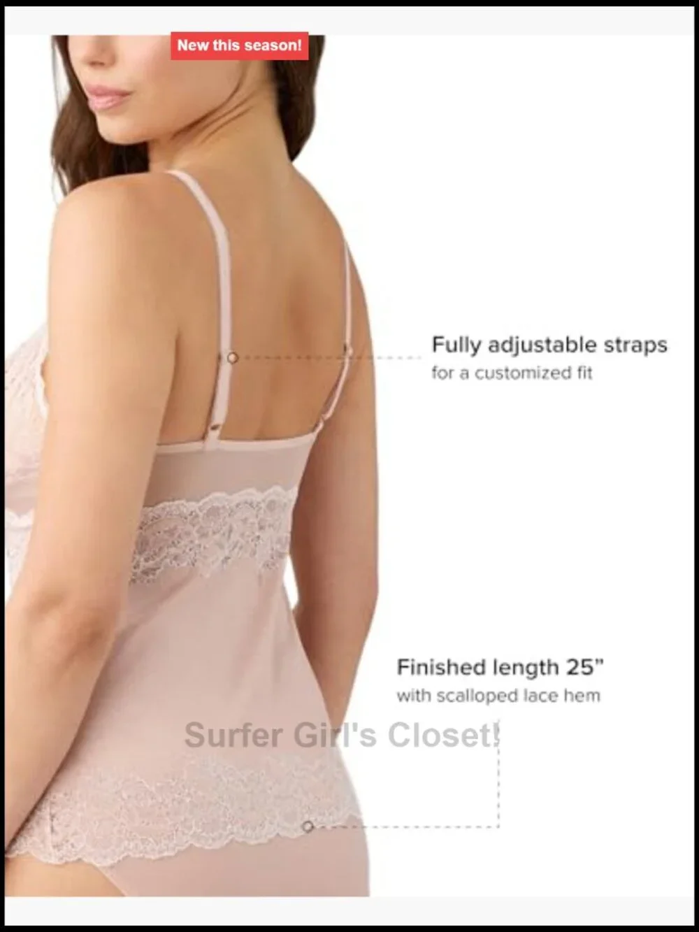 Wacoal Women's Modern Affair Lace Stretch Satin V-Neck Camisole